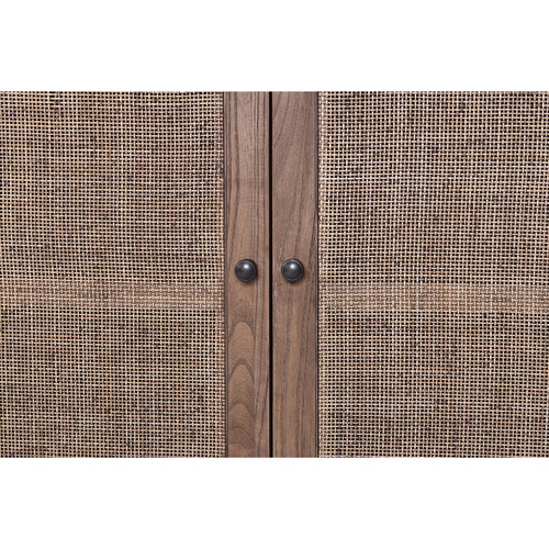 Elodie Oak Wood & Rattan Sideboard