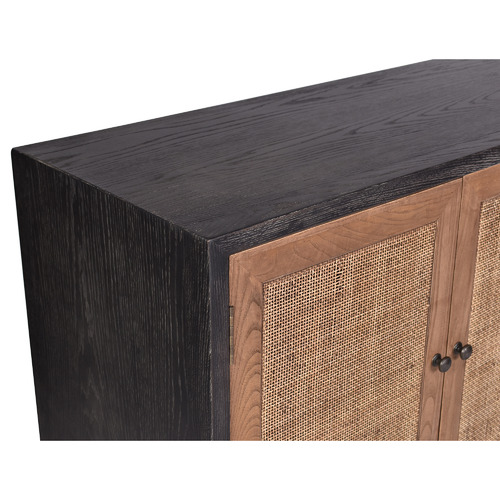 Elodie Oak Wood & Rattan Sideboard