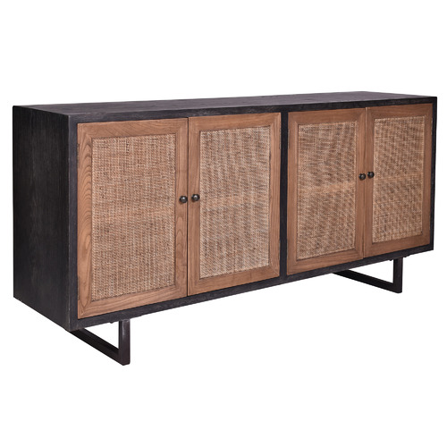 Elodie Oak Wood & Rattan Sideboard