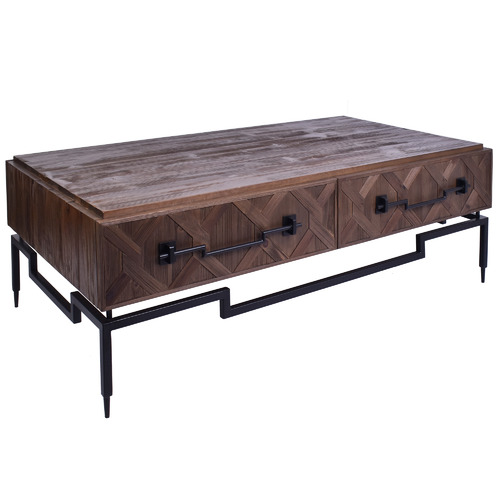 Wormald Fir Wood & Metal Coffee Table