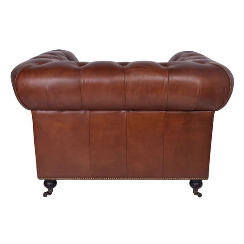 Cristy Chesterfield Aged Cowhide Leather Armchair