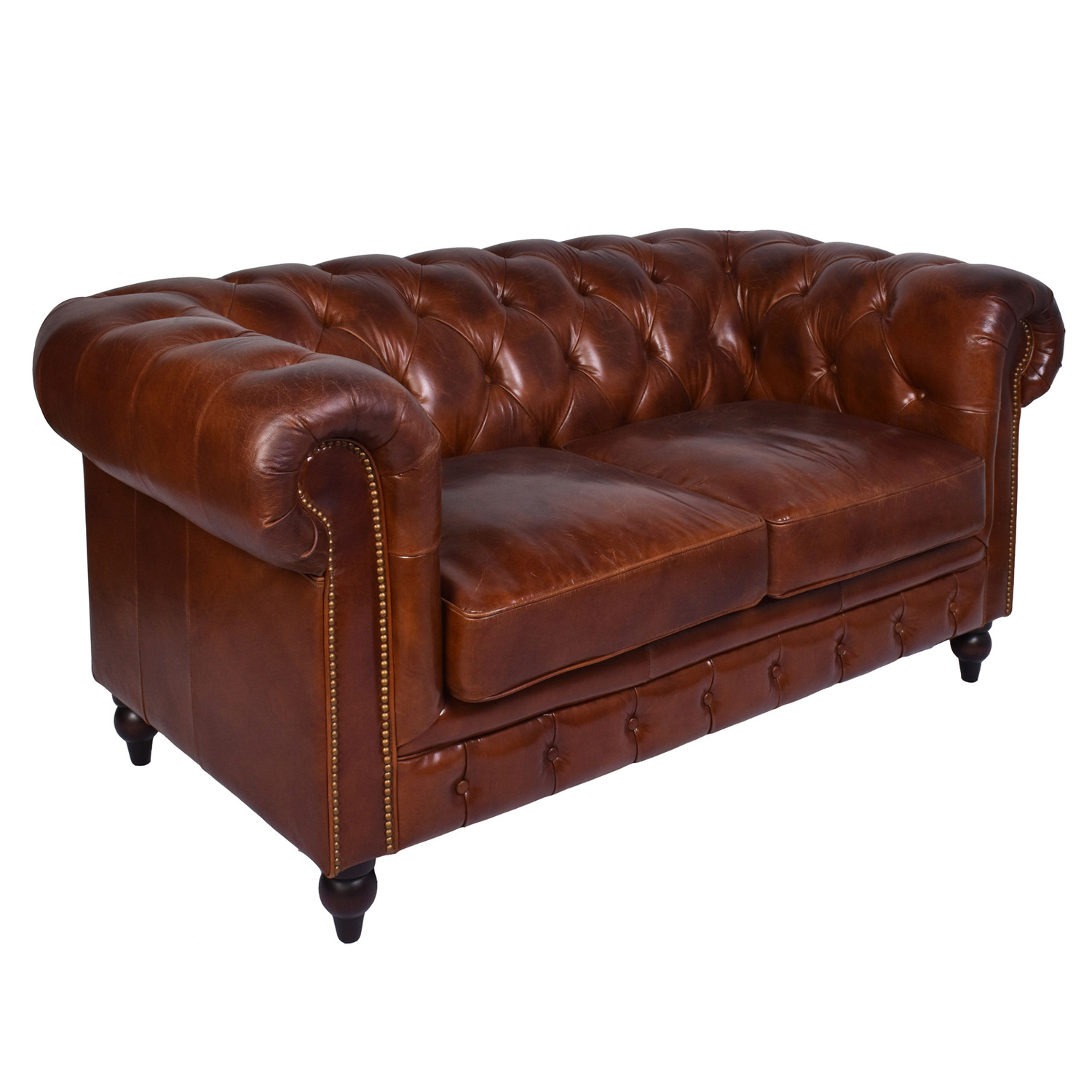 Hendry 2.5 Seater Aged Leather Sofa