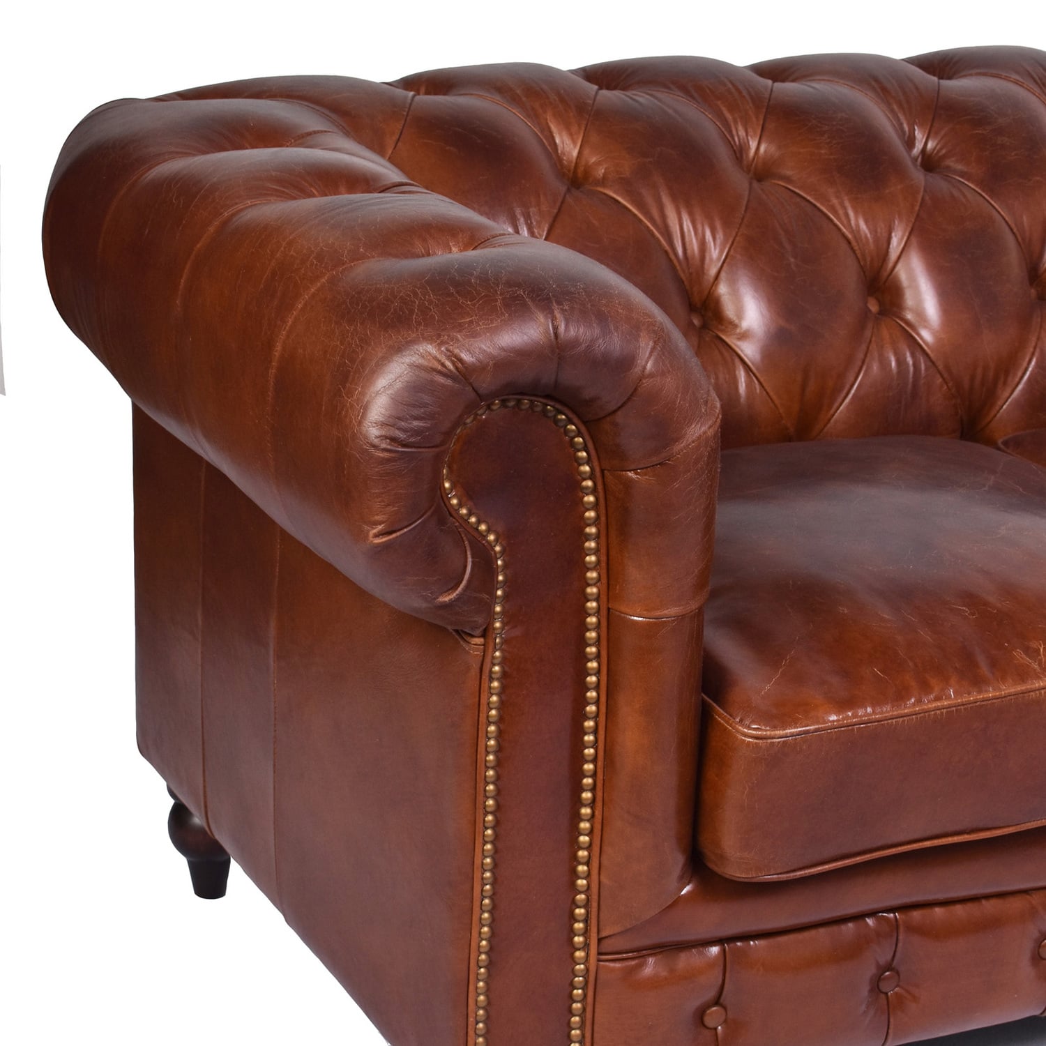 Hendry 2.5 Seater Aged Leather Sofa