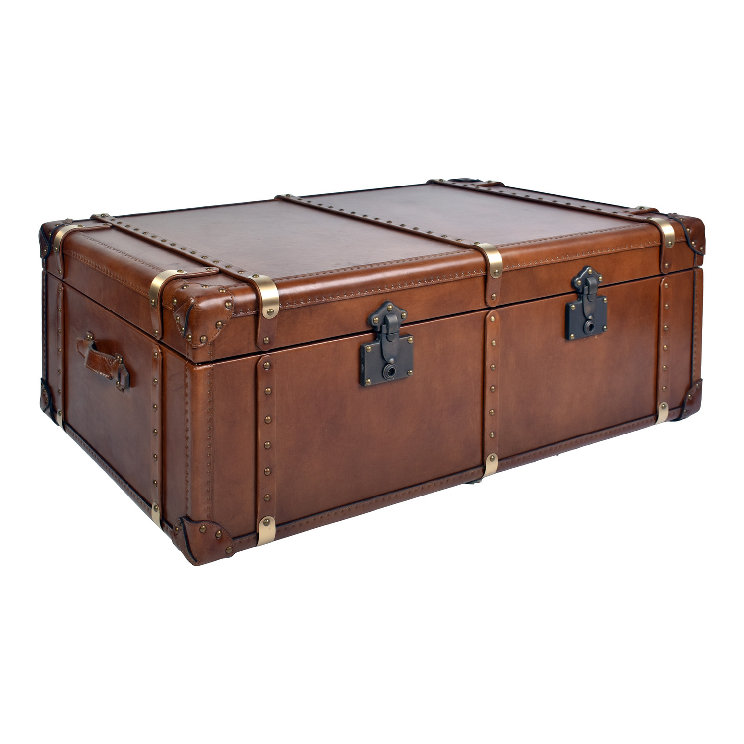 Aleksi Aged Cowhide Leather Coffee Table