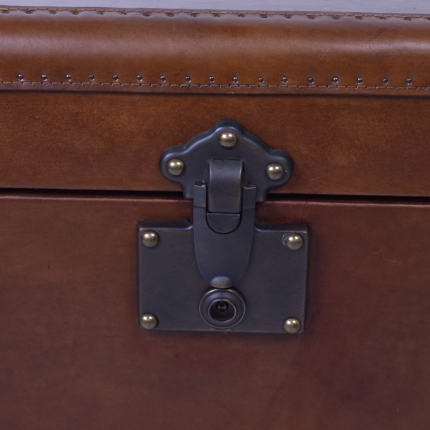 Aleksi Aged Cowhide Leather Coffee Table