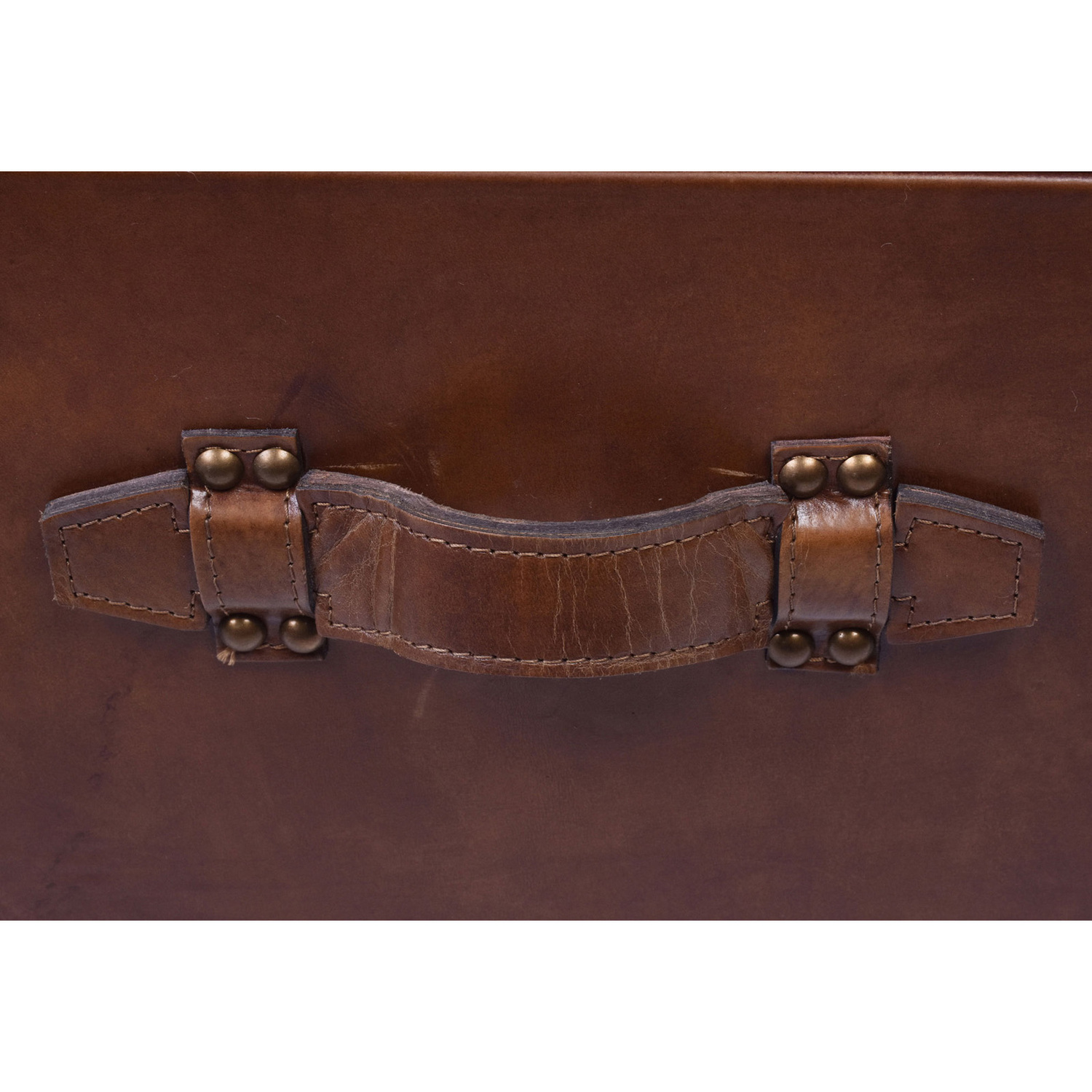 Aleksi Aged Cowhide Leather Coffee Table