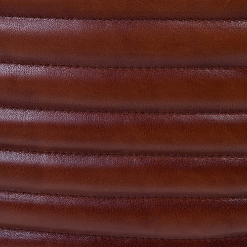 Travie Square Rolled Leather Ottoman