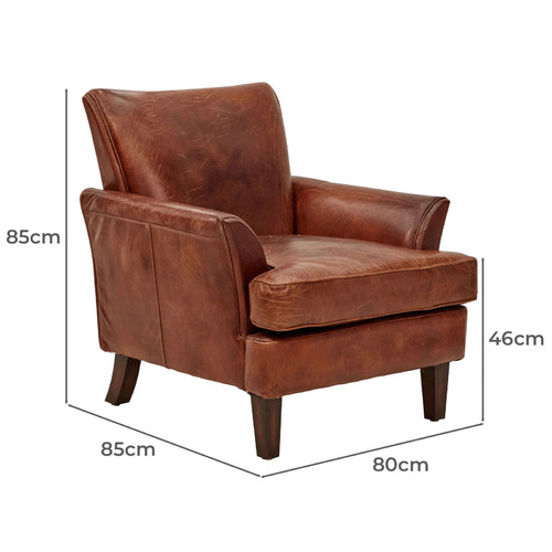 Austin Aged Cowhide Leather Armchair