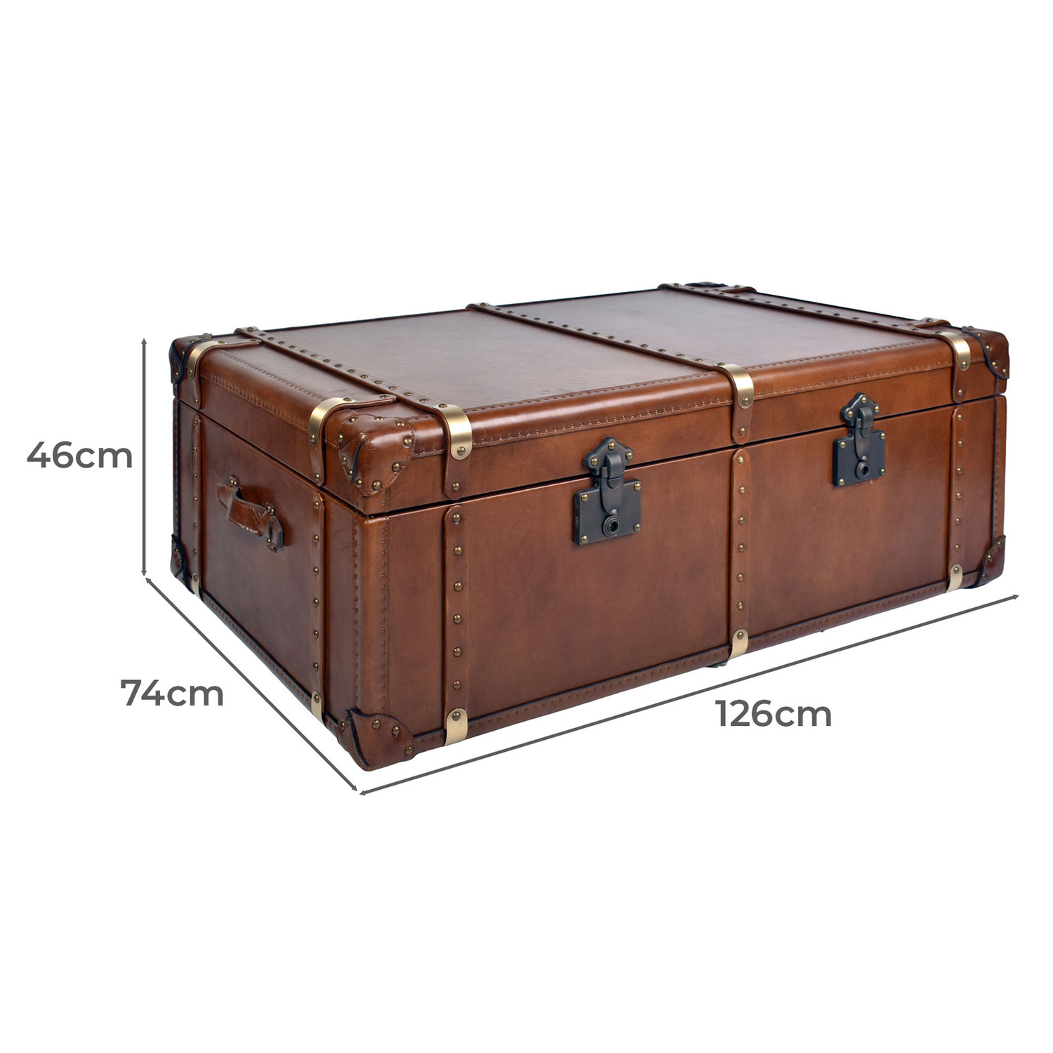 Aleksi Aged Cowhide Leather Coffee Table