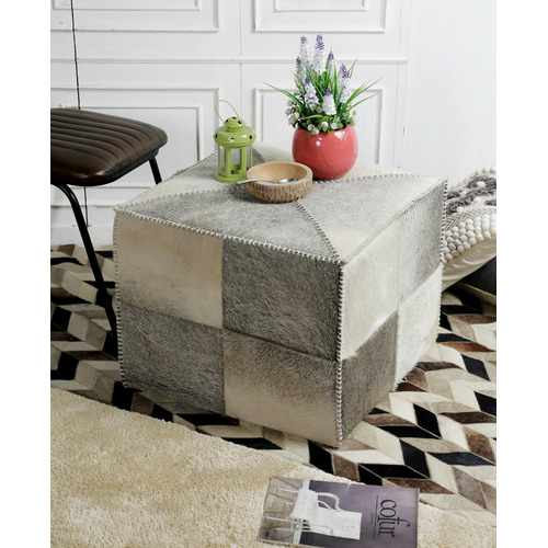 Cowhide deals ottoman square