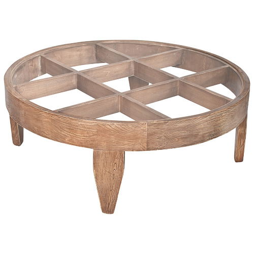 Sylvanus Round Recycled Elm Wood Coffee Table Temple & ster