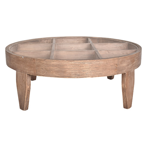 Sylvanus Round Recycled Elm Wood Coffee Table Temple & ster