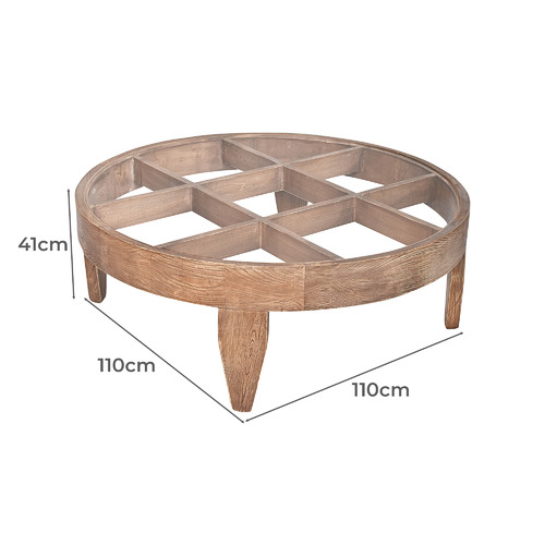 Sylvanus Round Recycled Elm Wood Coffee Table Temple & ster