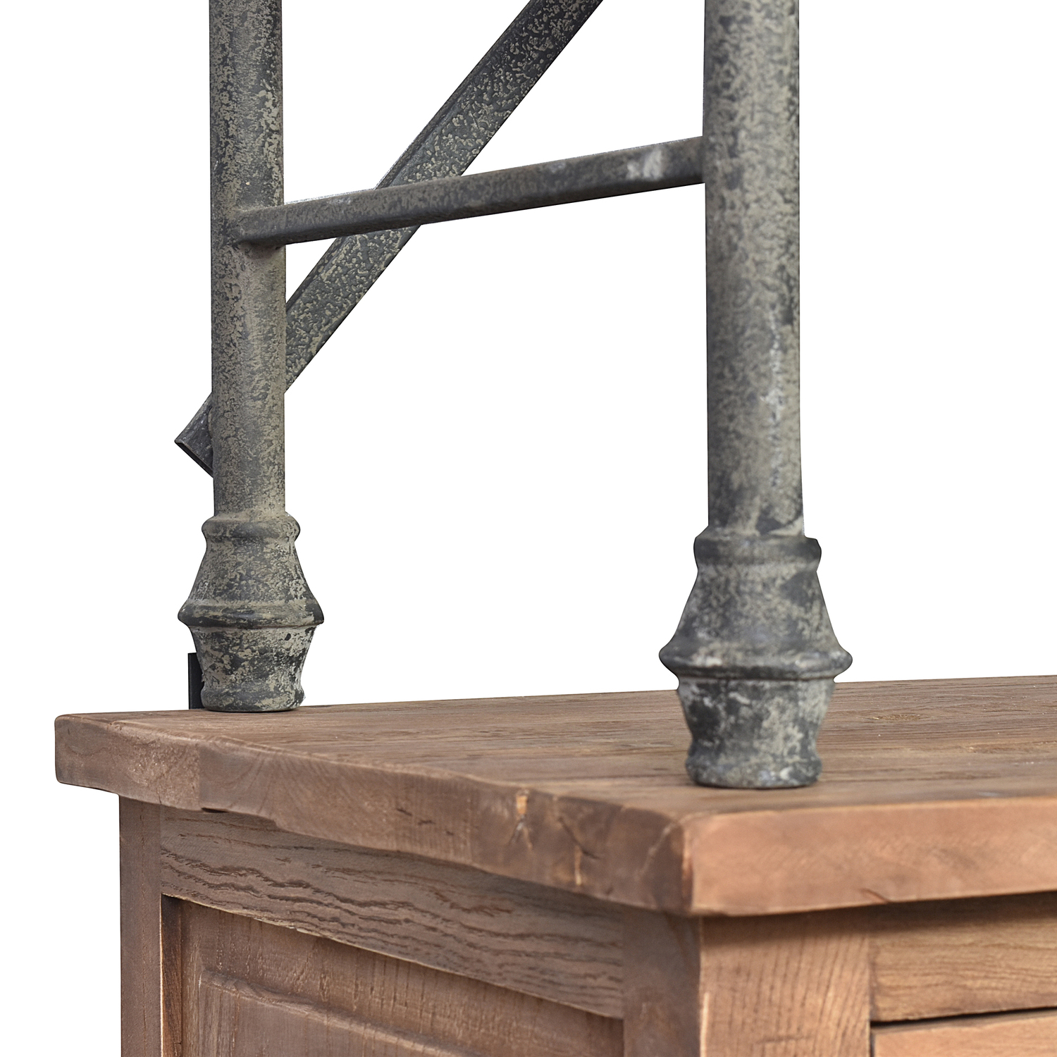 Ridley Elm Wood Shelving Unit with Sliding Door