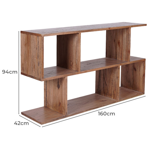 Briana 160cm Mindi Wood Bookshelf