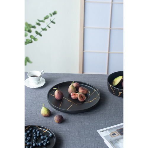Black Lerew 26.5cm Porcelain Plate
