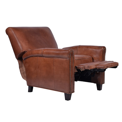 Jesse Aged Cowhide Leather Recliner Chair