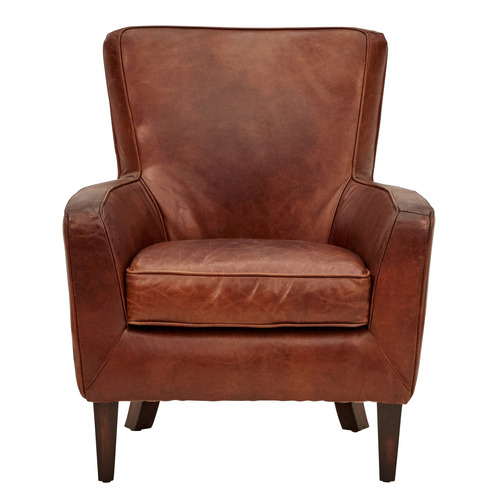 Colbert Aged Cowhide Leather Armchair