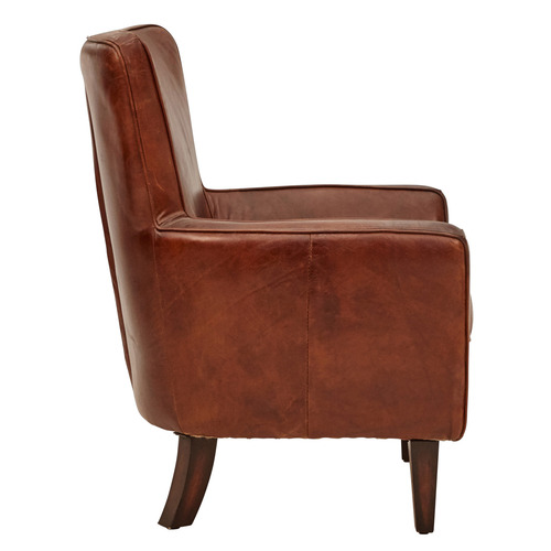 Colbert Aged Cowhide Leather Armchair