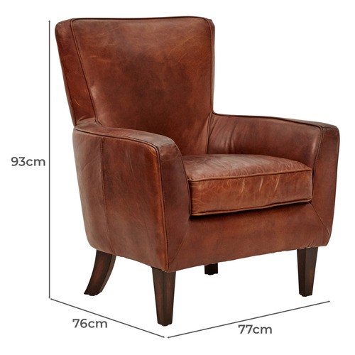 Colbert Aged Cowhide Leather Armchair