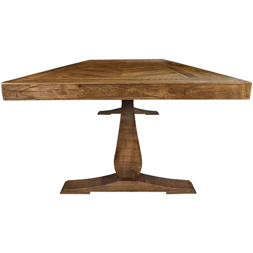 Helios Parquet Dining Table with Double Pedestal Base