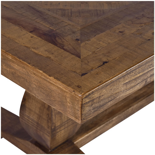 Helios Parquet Dining Table with Double Pedestal Base