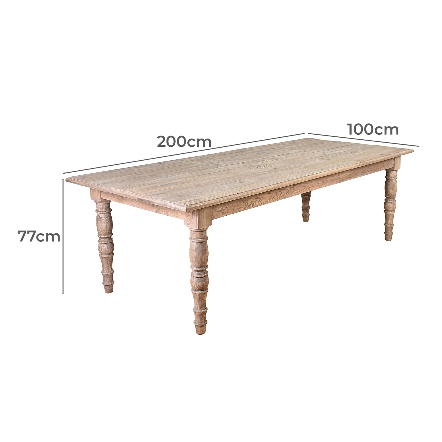 Jayla Elm Wood Dining Table