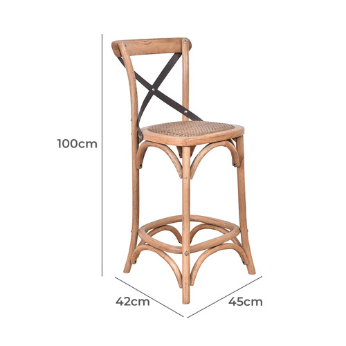 100cm Kala Oak Wood Counter Stool