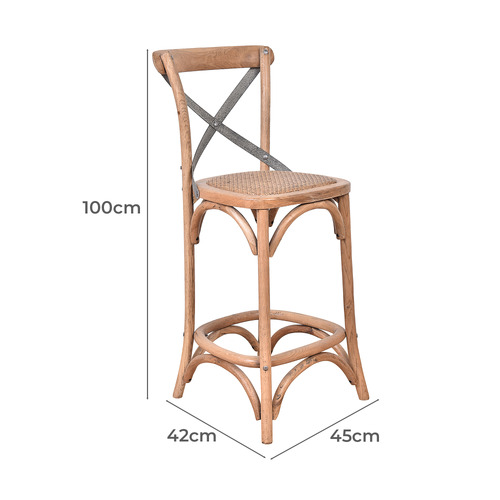 100cm Kala Oak Wood Counter Stool