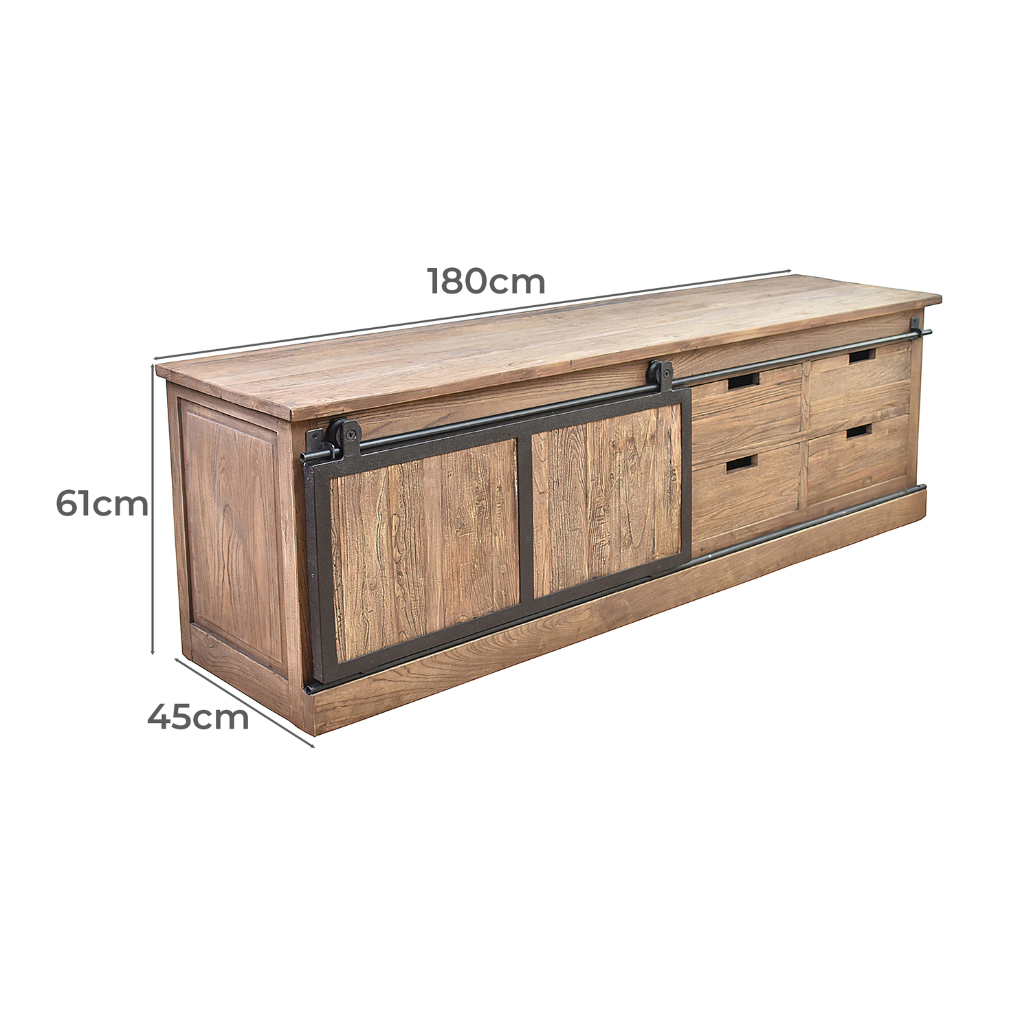 61cm Houttum Elm Wood Entertainment Unit