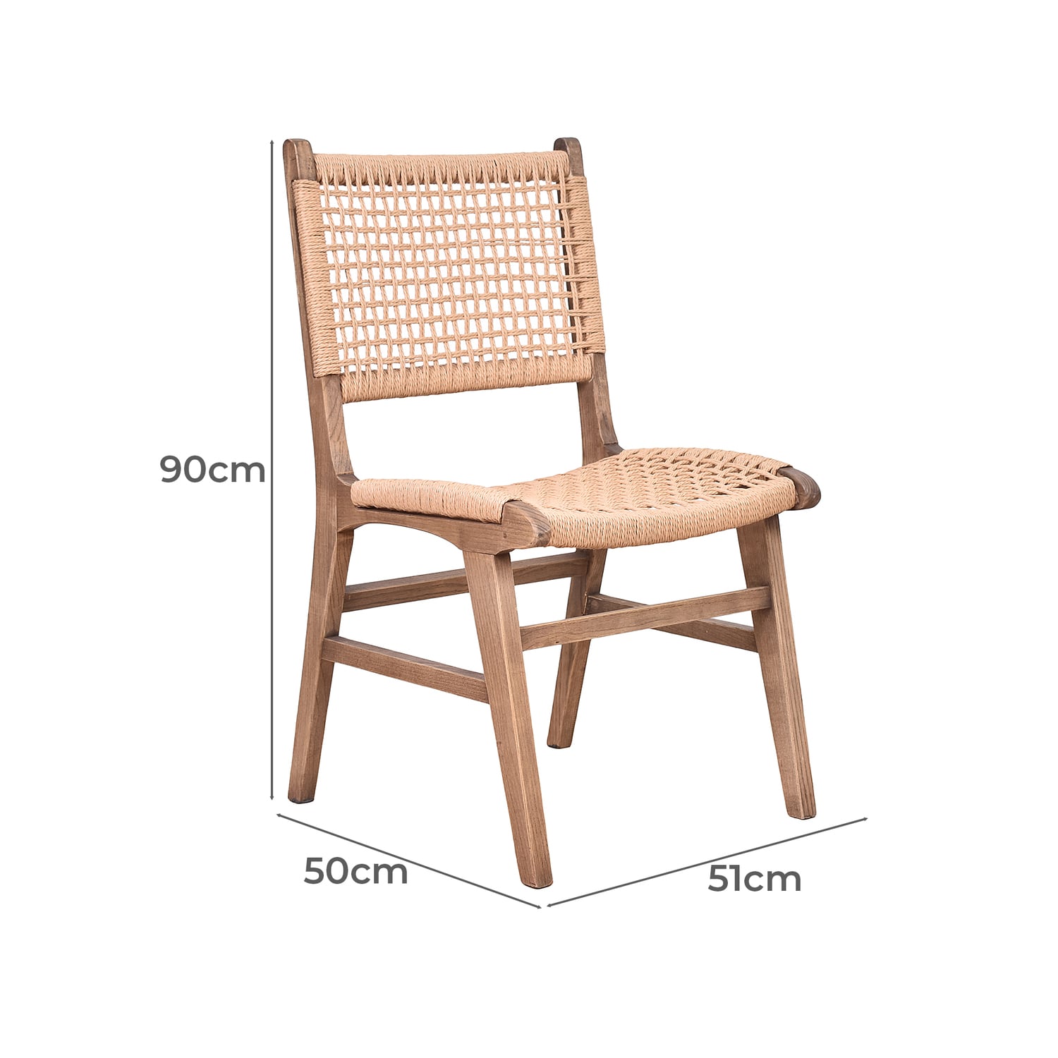 90cm Margarid Oak Wood Dining Chair