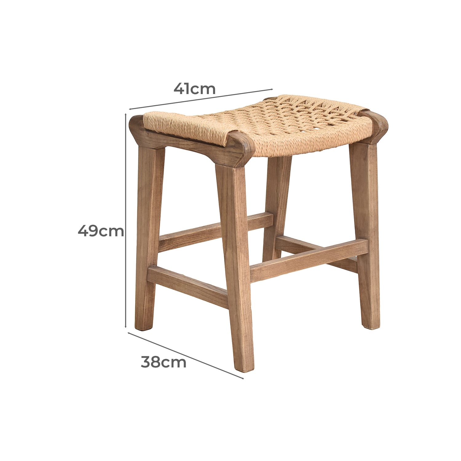 49cm Margarid Oak Wood Barstool