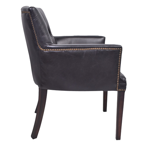 Chartwell Home Algernon Leather Occasional Chair | Temple & Webster