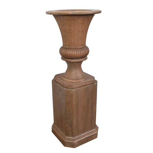 2 Piece Reeded Baluster Vase & Plinth Set