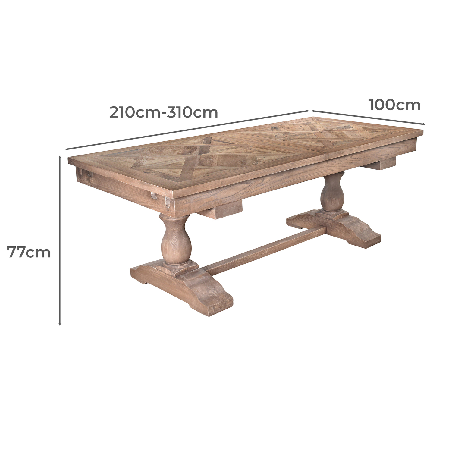 Maddox Elm Wood Extendable Dining Table