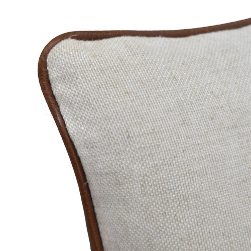 Raees Leather & Linen Cushion