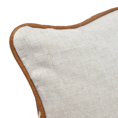 Raees Leather & Linen Cushion