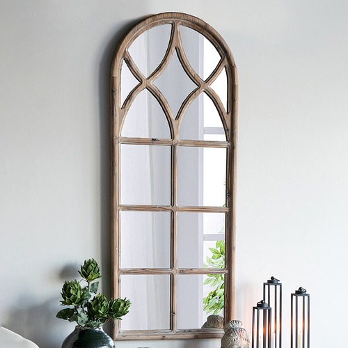 Fresno Arched Fir Wood Wall Mirror