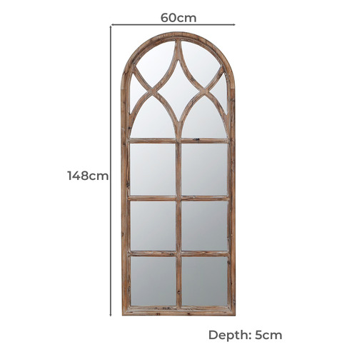 Fresno Arched Fir Wood Wall Mirror