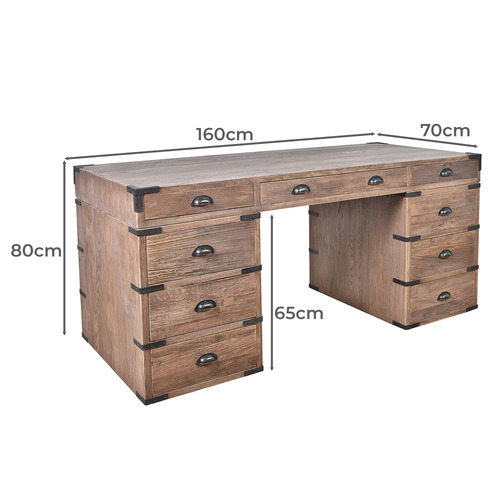 Belmont Reclaimed Elm Wood Office Desk