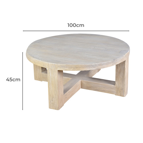 Rollins Recycled Elm Wood Coffee Table
