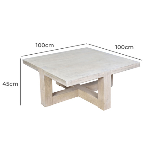 Rollins Square Recycled Elm Wood Coffee Table