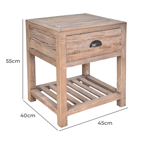 Pierce Reclaimed Oak Wood Side Table