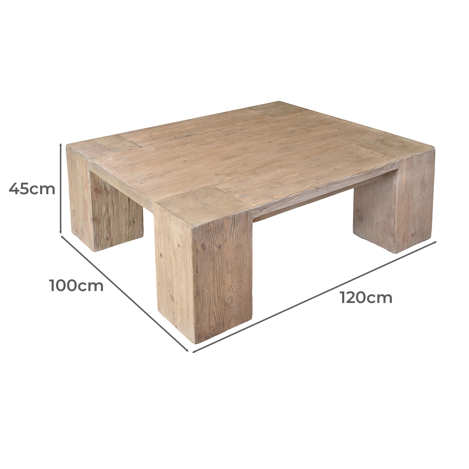 Simeon Recycled Pine Wood Coffee Table