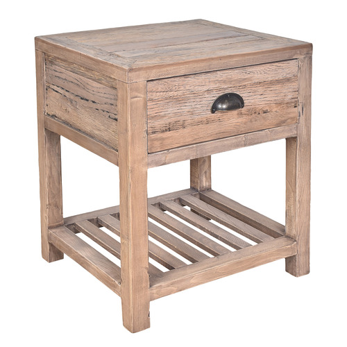 Pierce Reclaimed Oak Wood Side Table