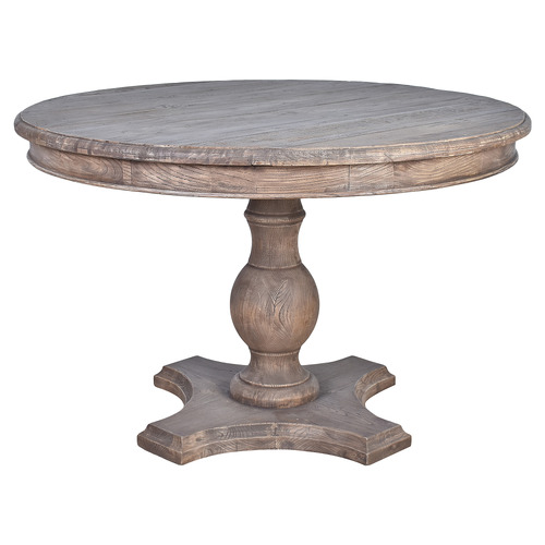 Buttomalia Round Reclaimed Elm Wood Dining Table