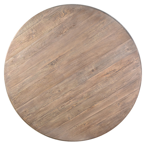 Buttomalia Round Reclaimed Elm Wood Dining Table
