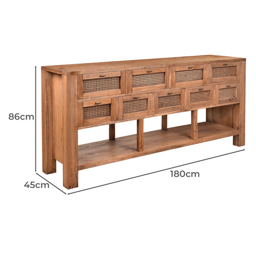 Bradford 9 Drawer Mindi Wood Sideboard