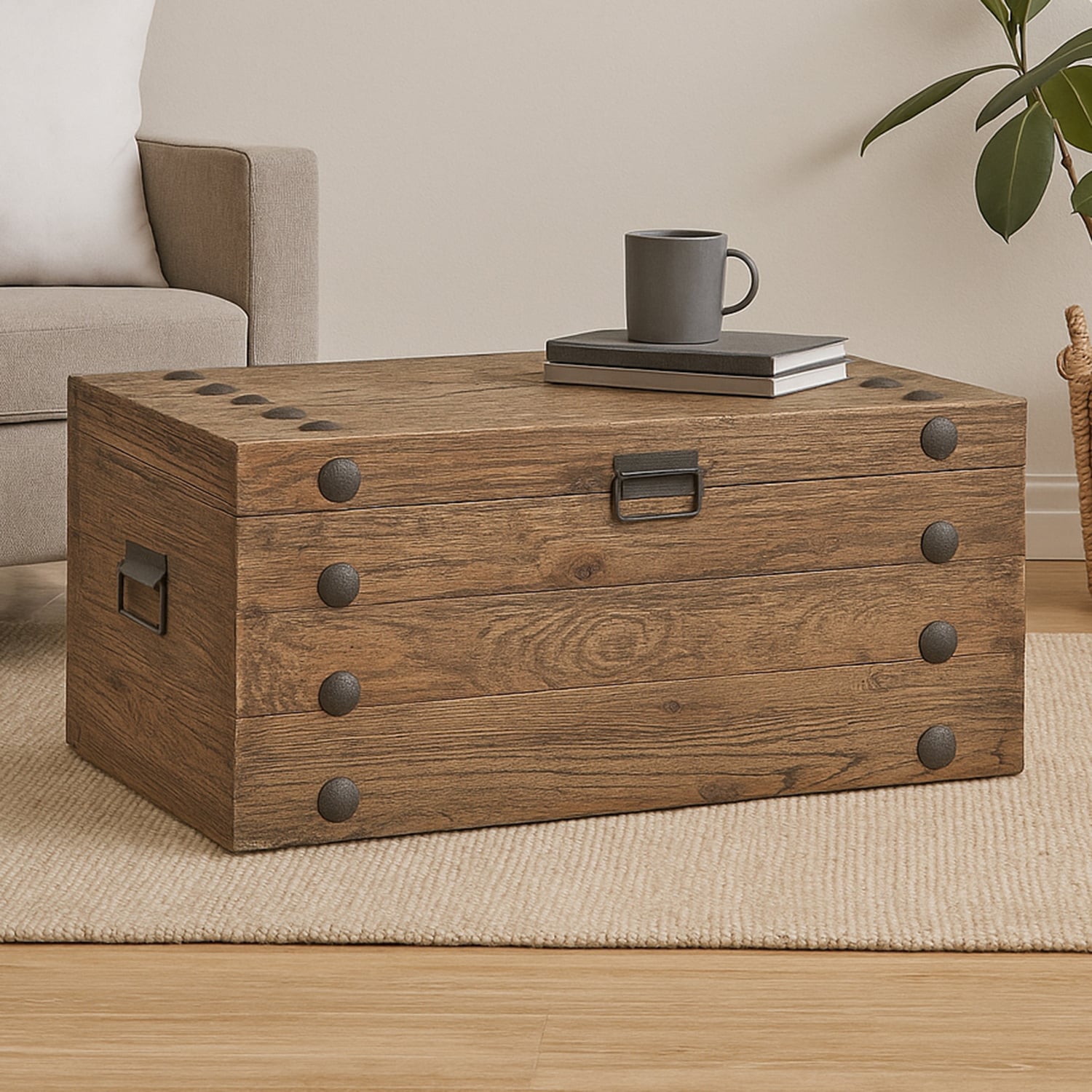 Gavin Reclaimed Elm Wood Blanket Box