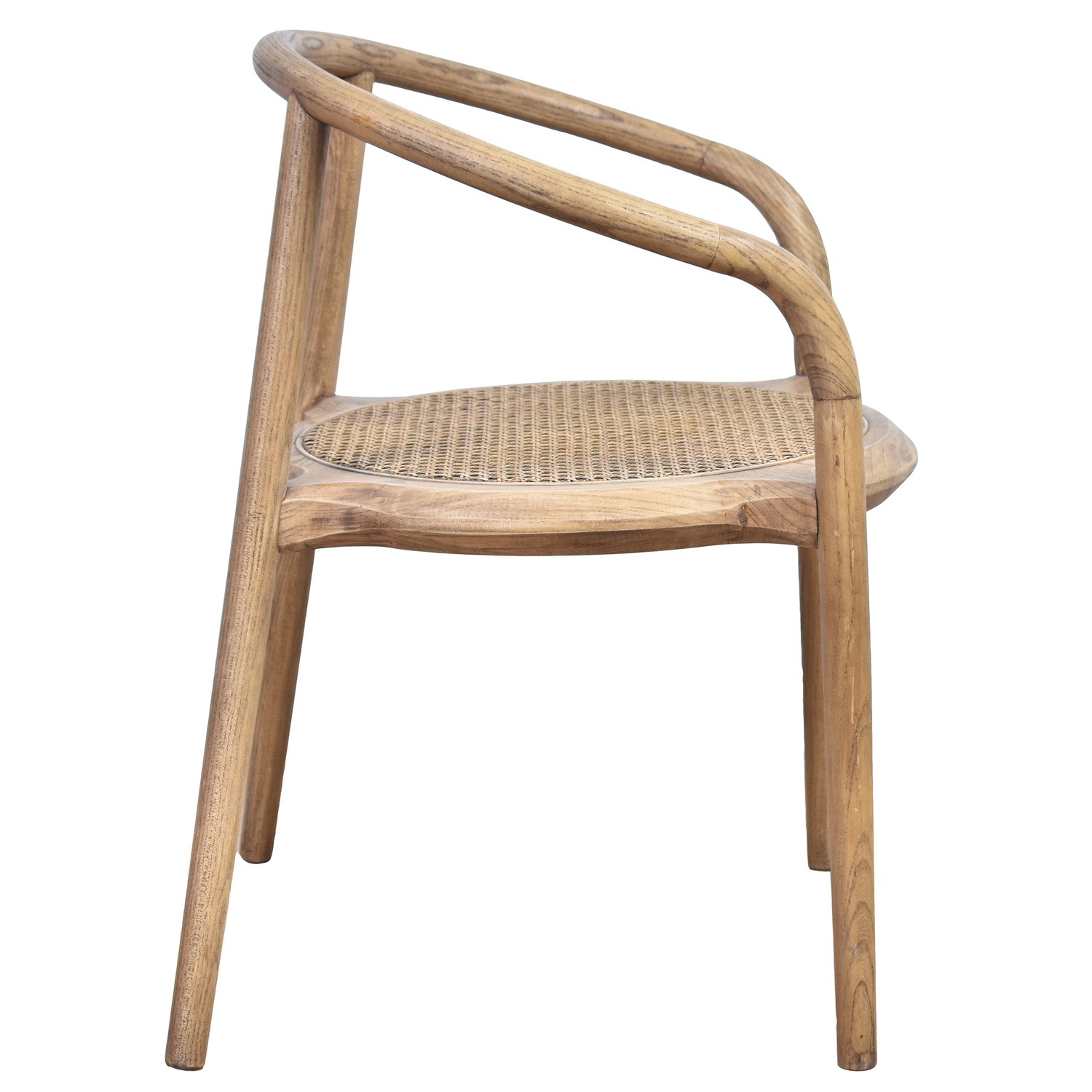 Emma Oak Wood & Rattan Dining Chair